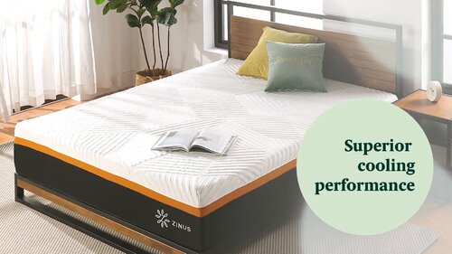 Zinus cooling copper adaptive store hybrid queen mattress